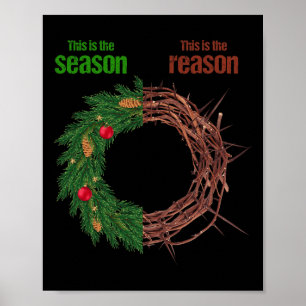 Poster C'est La Saison C'est La Raison De Noël Chrétien C