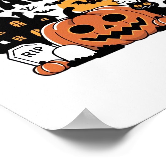 Poster C'Est La Saison Citrouille Halloween Automne Drôle (Coin)