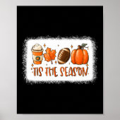 Poster C'Est La Saison Citrouille Leaf Latte Fall Footbal (Devant)