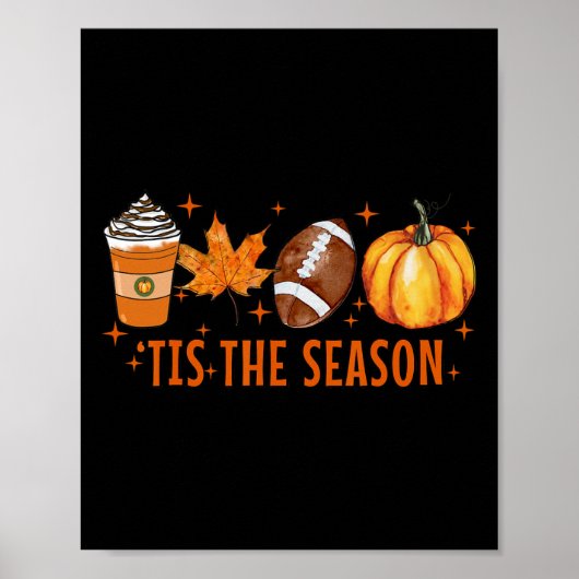 Poster C'Est La Saison Citrouille Spice Latte Halloween A (Devant)
