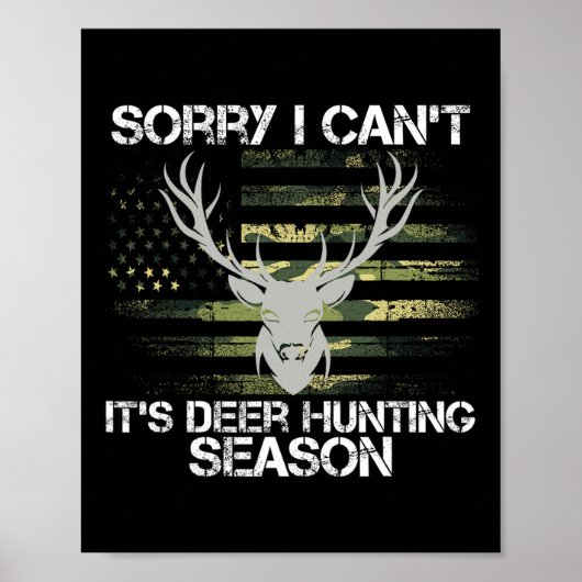 Poster C'est la saison de chasse aux cerfs Usa Drapeau Fu (Devant)