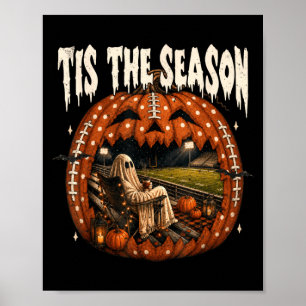 Poster C'est la saison de football drôle fantôme Hallowee