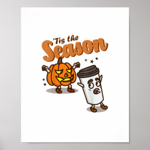 Poster C'est la saison détester latte au potiron Hallowee