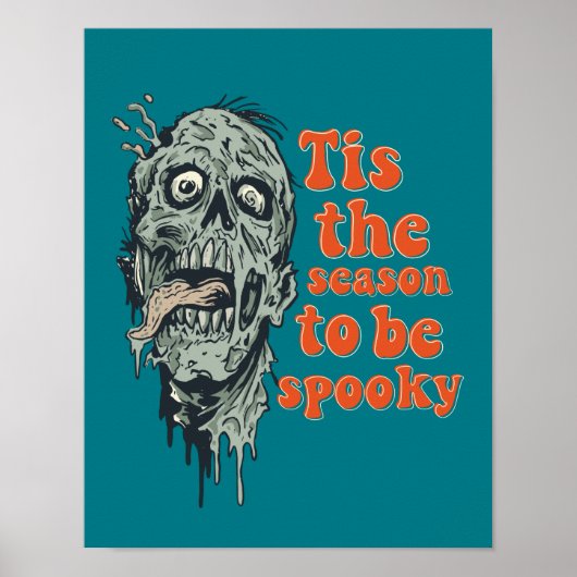Poster C'Est La Saison D'Être Éffrayant Halloween Crâne Z (Devant)