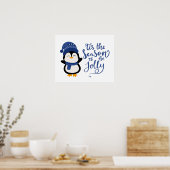 Poster C'Est La Saison D'Être Jolly, Pingouin Noël (Cuisine)