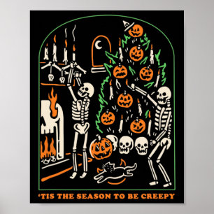 Poster C'Est La Saison D'Être Squelette Déplaisant Hallow
