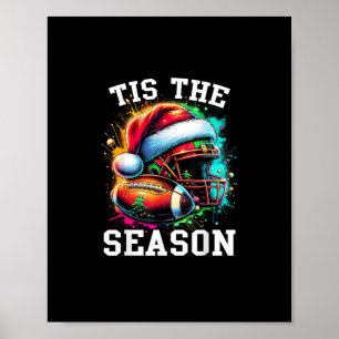 Poster C'Est La Saison Football Maman Noël Santa Hat Co