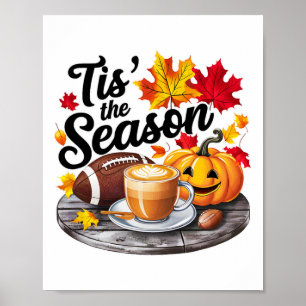 Poster C'Est La Saison Halloween chauves-souris Citrouill