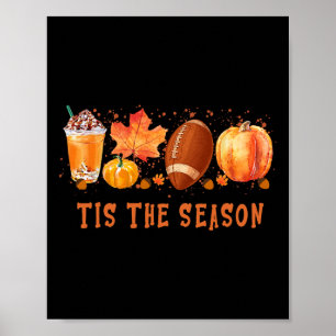 Poster C'Est La Saison Léopard Citrouille Football Hallow