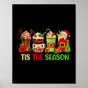 Poster c'est la saison noël café santa claus xmas f