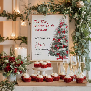 Poster C'est la saison Red Bow Fête des mariées de Noël