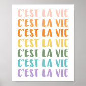 Poster C'est La Vie | Discours français | Pastel Rainbow (Devant)