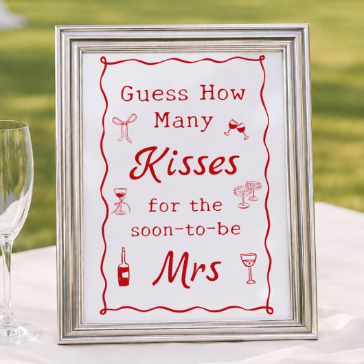 Poster C'est l'Amour Jeu de devinette de bisous pour ente
