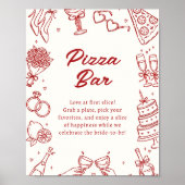 Poster C'est l'Amour Panneau de Bar à Pizza pour une Mari (Devant)