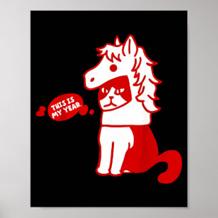 Poster C'est l'année du cheval année lunaire nouvel an am