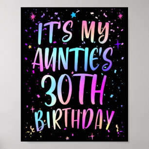 Poster C'est l'anniversaire des 30 ans de ma tante Coloré