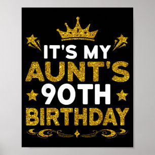 Poster C'est l'anniversaire des 90 ans de ma tante Joyeux