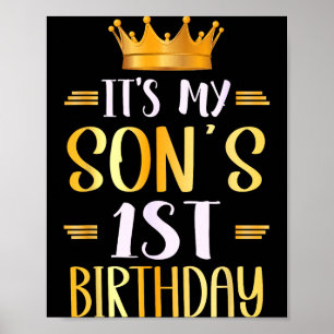 Poster C'est le 1er anniversaire de mon fils Joyeux 1 an