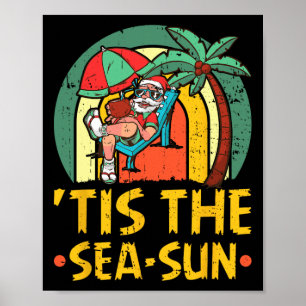 Poster C'est le Noël du soleil marin en juillet Santa Été