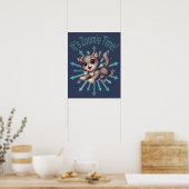 Poster C'est le temps de Zoomie Chat gris et blanc mignon (Cuisine)
