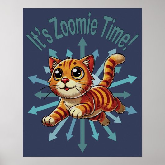 Poster C'est le temps de Zoomie le chat orange tabby (Devant)