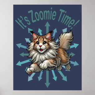Poster C'est le temps du chat Maine Coon Zoomie