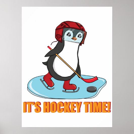 Poster C'est le temps du hockey - mignon hockey sur glace (Devant)