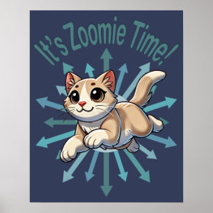 Poster C'est le temps Zoomie Chat Bicolore Tan