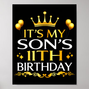 Poster C'est les 11 ans de mon fils Joyeux Anniversaire 1