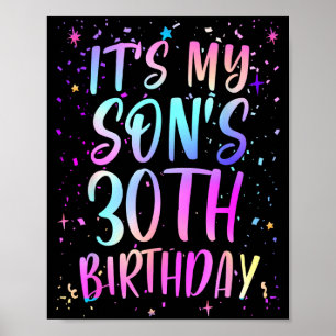 Poster C'est les 30 ans de mon fils Coloré Joyeux 30 ans
