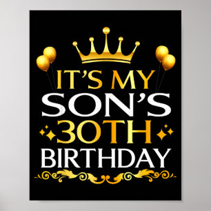 Poster C'est les 30 ans de mon fils Joyeux Anniversaire 3