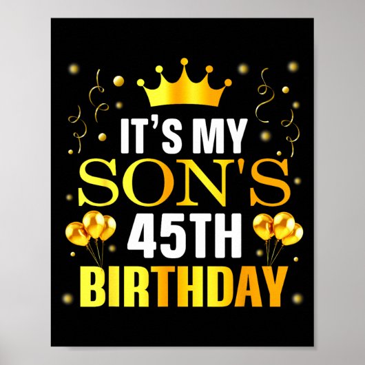 Poster C'est les 45 ans de mon fils Joyeux Anniversaire 4 (Devant)