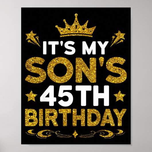 Poster C'est les 45 ans de mon fils Joyeux Anniversaire 4 (Devant)