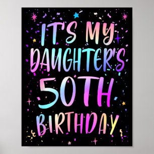 Poster C'est les 50 ans de ma fille Coloré Joyeux 50 A