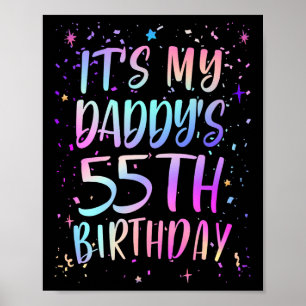 Poster C'est les 55 ans de mon papa Coloré Joyeux 55 ans