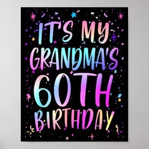 Poster C'est les 60 ans de ma grand-mère Coloré Joyeux 60