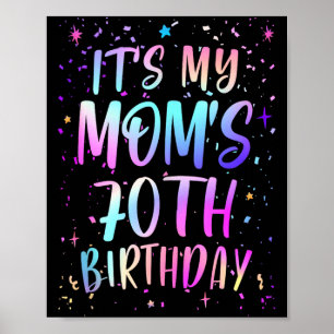 Poster C'est les 70 ans de ma maman Coloré Joyeux 70 Ans
