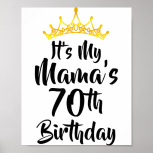 Poster C'est les 70 ans de ma Maman Couronne Joyeux 70 An