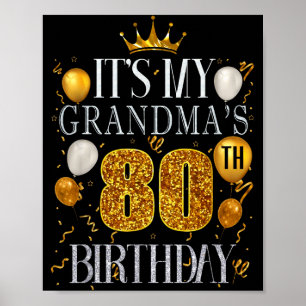 Poster C'est les 80 ans de ma grand-mère Joyeux Anniversa