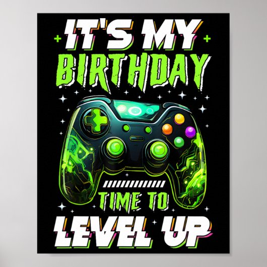 Poster C'est l'heure de mon anniversaire Garçon de monter (Devant)