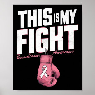 Poster C'Est Ma Lutte Contre Le Cancer Du Sein Boxe Gl
