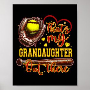 Poster C'est ma petite-fille là-bas grand-mère de softbal