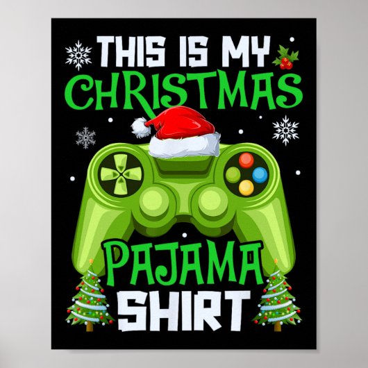 Poster C'est ma vidéo de jeu de Noël pour hommes (Devant)