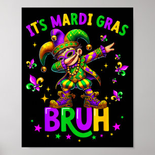 Poster C'est Mardi Gras Frère Leprechaun Jester Dabbing N