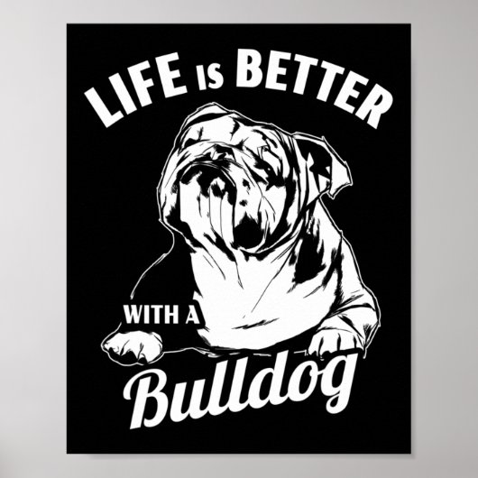 Poster C'Est Mieux Avec Un Bulldog (Devant)