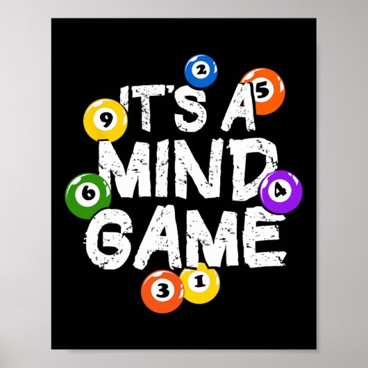Poster C'est Mind Game Snooker Pool Billiards Player (Devant)