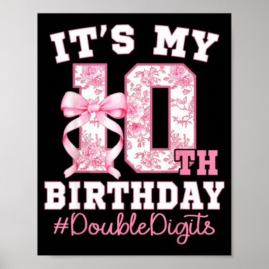 Poster C'est mon 10e anniversaire fille double chiffres C (Devant)