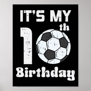 Poster C'est mon 10ème anniversaire de football 10 ans Bd
