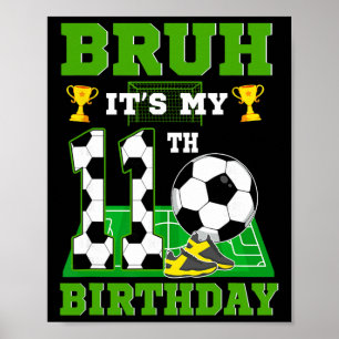 Poster C'est mon 11e anniversaire garçon Thème de foot 