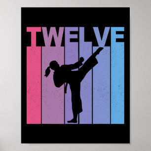 Poster C'est mon 12e Anniversaire Karate Girl Martial Art
